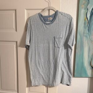 Faherty Light Blue Striped Tee